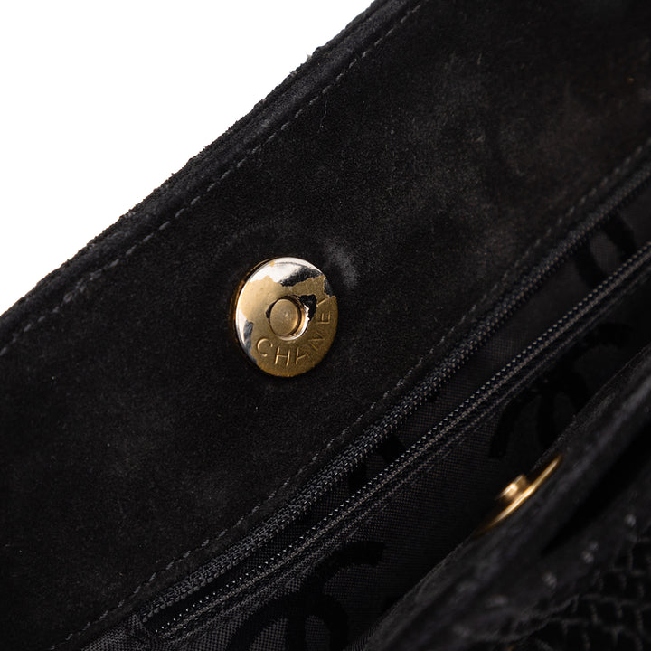 Chanel CC Surpiqué Daim Cabas