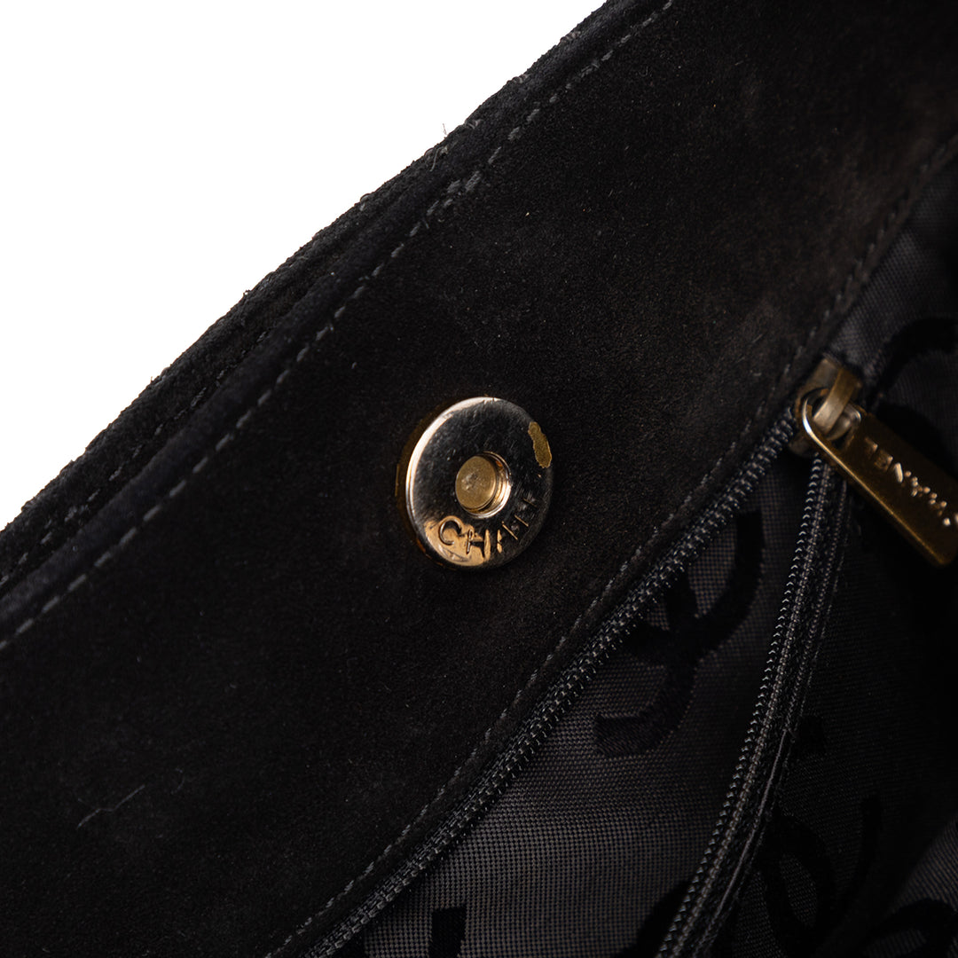 Chanel CC Surpiqué Daim Cabas