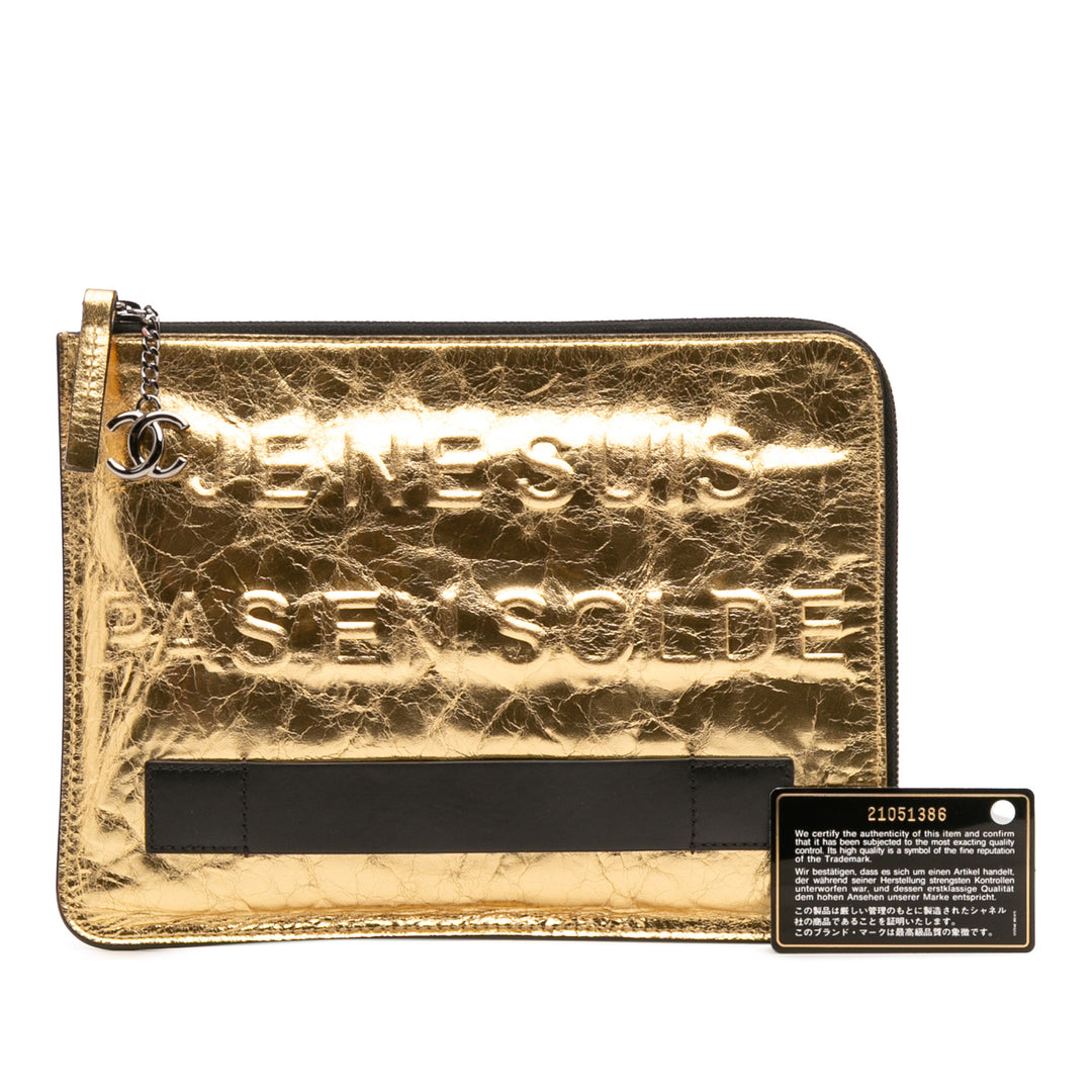 Chanel Metallic Cuir d’agneau Je Ne Suis Pas En Solde Pochette