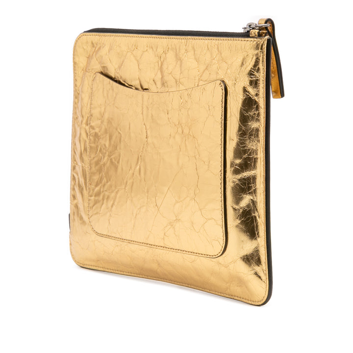 Chanel Metallic Cuir d’agneau Je Ne Suis Pas En Solde Pochette