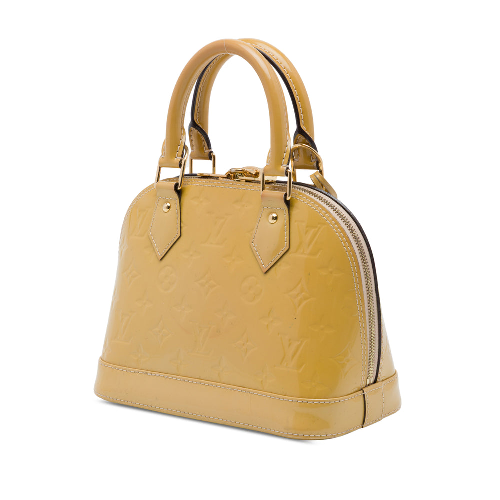 Louis Vuitton Alma BB Cuir verni Monogram Jaune – vue 2 – GABY PARIS