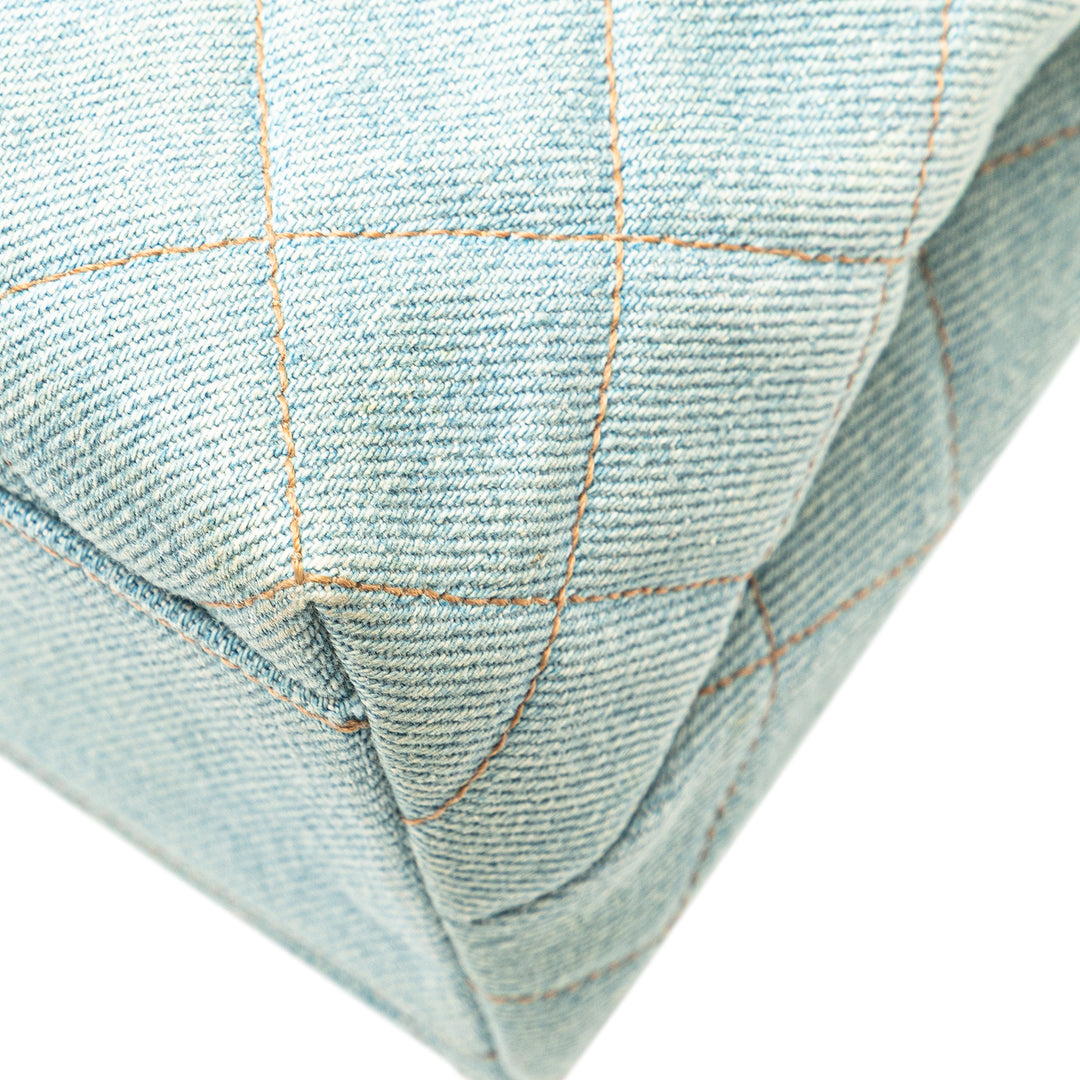 Denim Kelly Top Handle Bag Blue - Gaby Paris