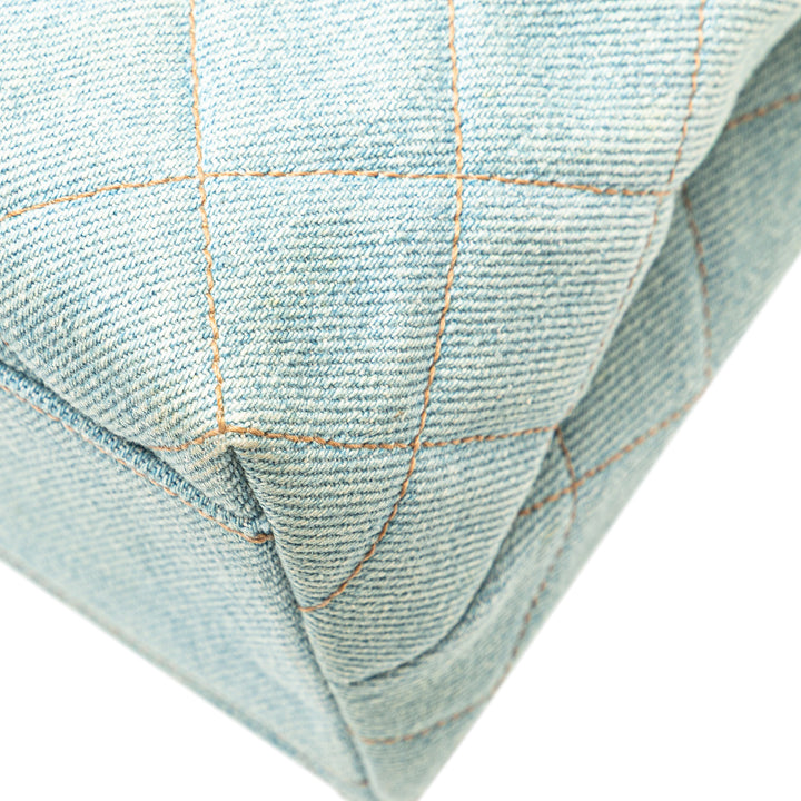 Denim Kelly Top Handle Bag Blue - Gaby Paris