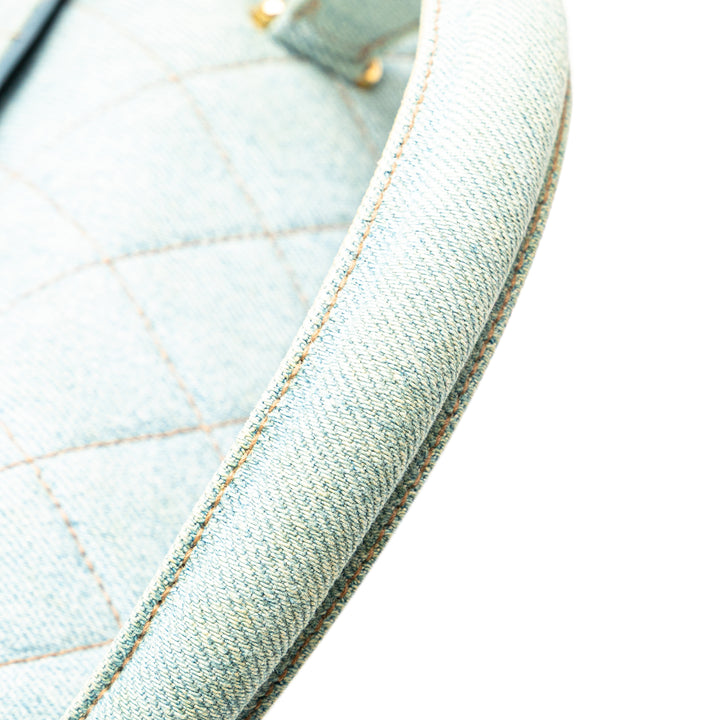 Denim Kelly Top Handle Bag Blue - Gaby Paris