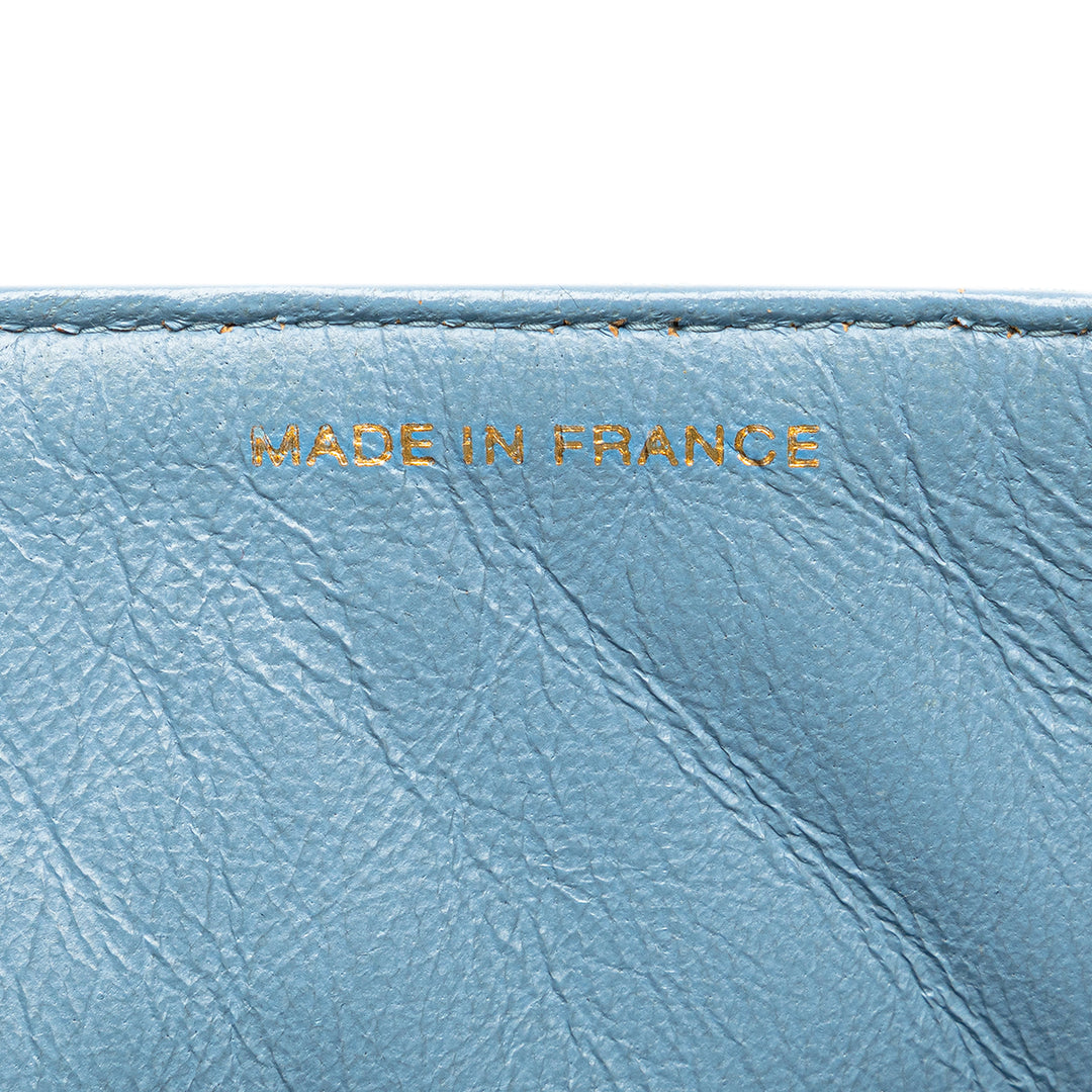 Denim Kelly Top Handle Bag Blue - Gaby Paris