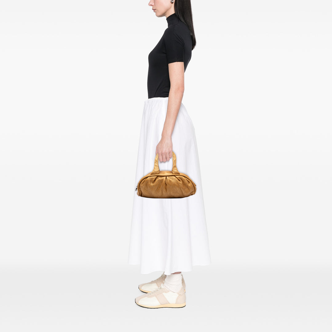Chanel Matelassé Métallisé Le Marais Bowler Sac Petit Cuir de veau Doré – vue 6 – GABY PARIS