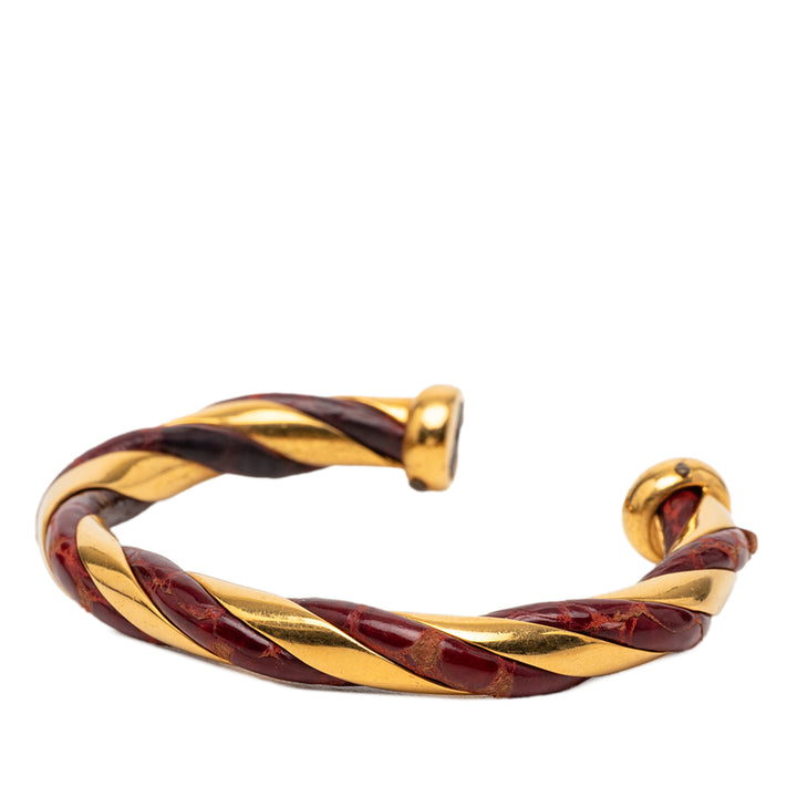 Hermès plaqué et Twisted Cuff Bracelet Cuir