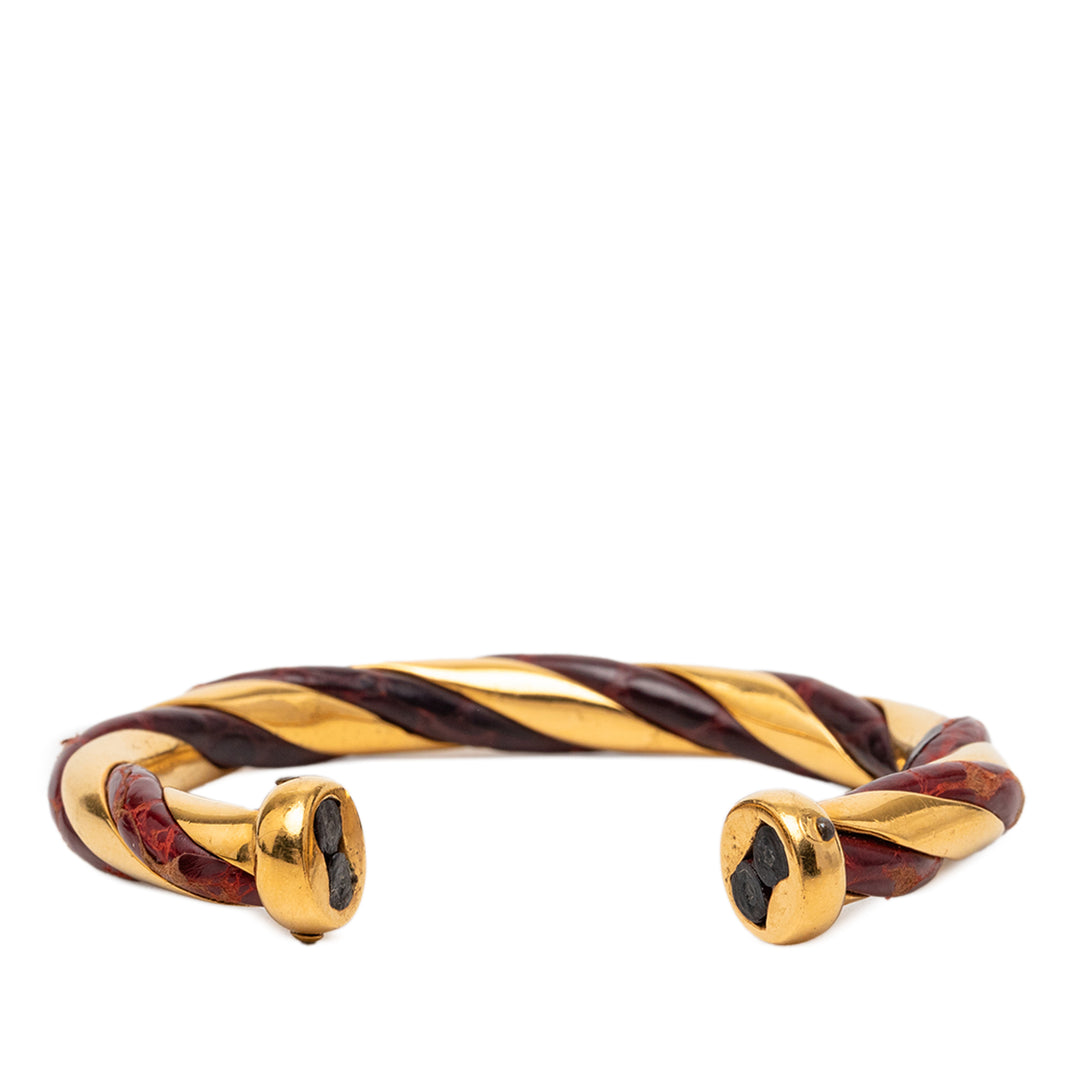 Hermès plaqué et Twisted Cuff Bracelet Cuir