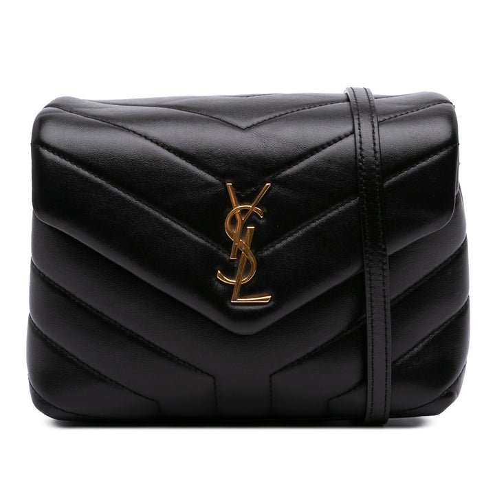 Saint Laurent Toy Cuir Monogram LouLou Sac porté croisé Noir