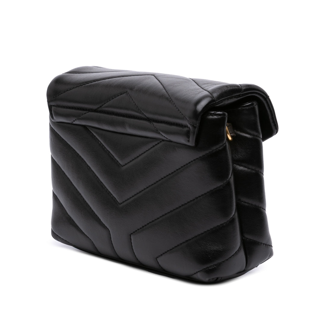 Saint Laurent Toy Cuir Monogram LouLou Sac porté croisé Noir