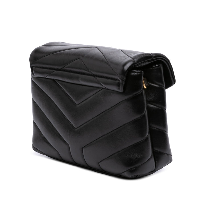 Saint Laurent Toy Cuir Monogram LouLou Sac porté croisé Noir