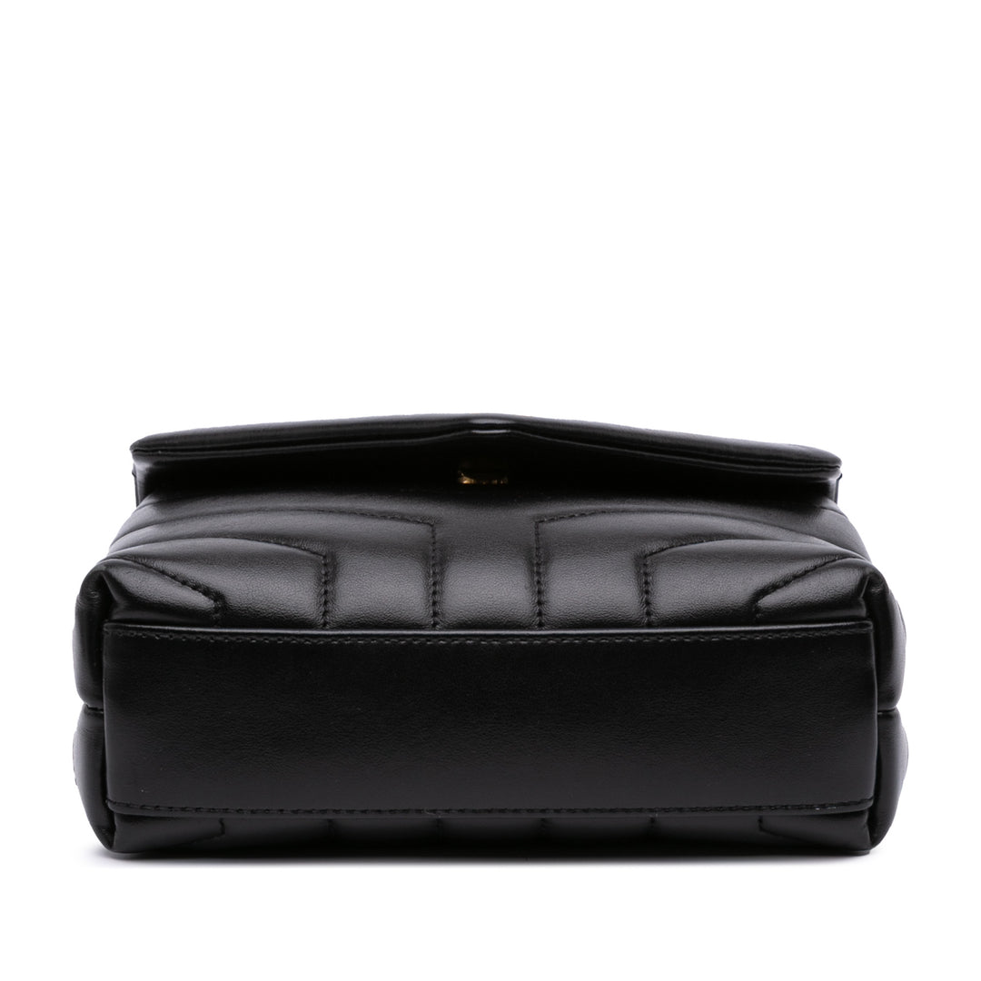 Saint Laurent Toy Cuir Monogram LouLou Sac porté croisé Noir