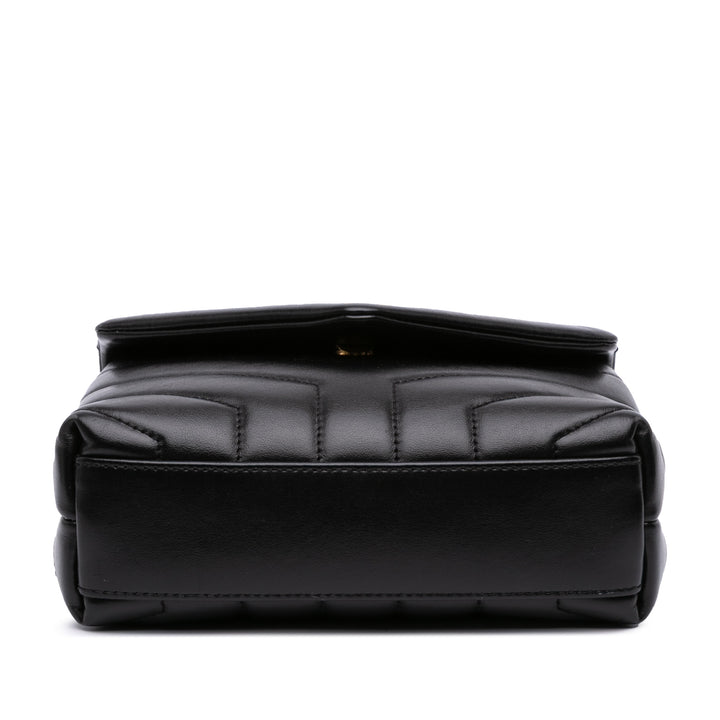 Saint Laurent Toy Cuir Monogram LouLou Sac porté croisé Noir