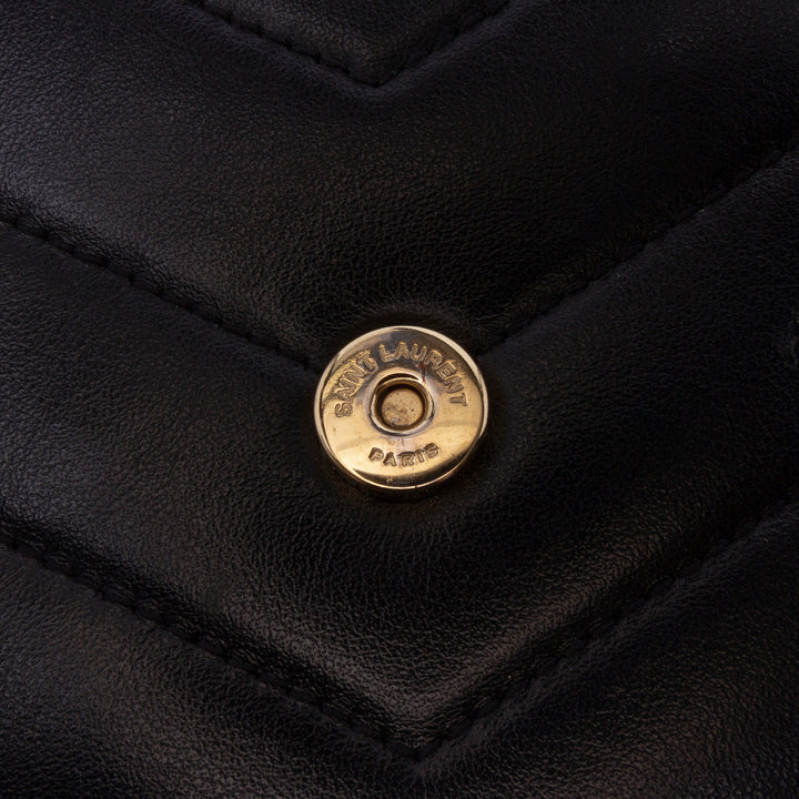 Saint Laurent Toy Cuir Monogram LouLou Sac porté croisé Noir