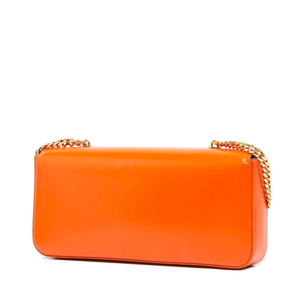 Triomphe Calfskin Cuir Chain Shoulder Bag Orange - Gaby Paris