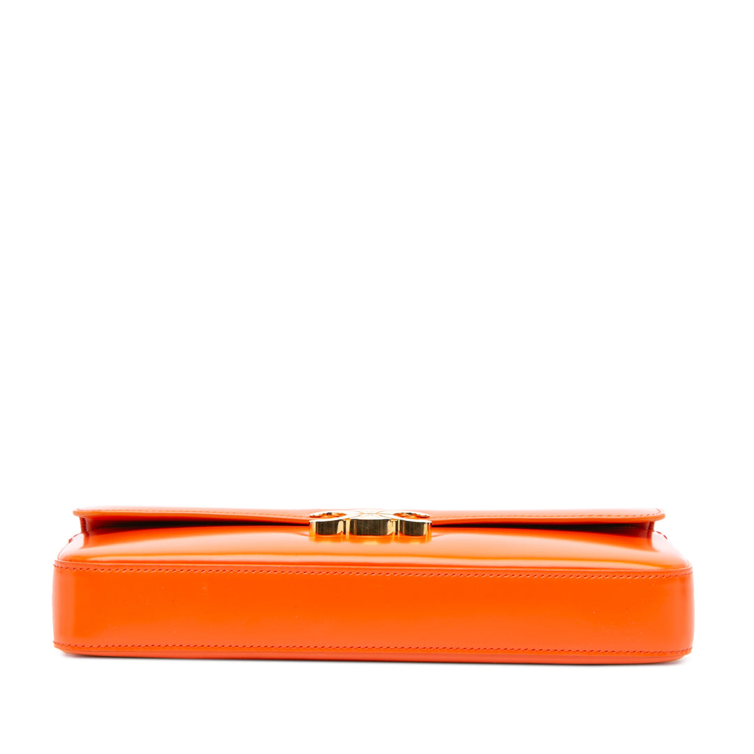 Triomphe Calfskin Cuir Chain Shoulder Bag Orange - Gaby Paris