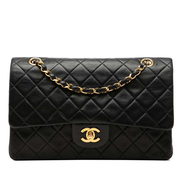 Chanel Classic Double rabat Moyen Cuir d'agneau Noir – vue principale – GABY PARIS