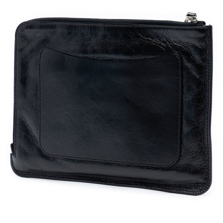 Chanel Distressed Je Ne Suis Pas En Solde Pochette Cuir de veau vieilli