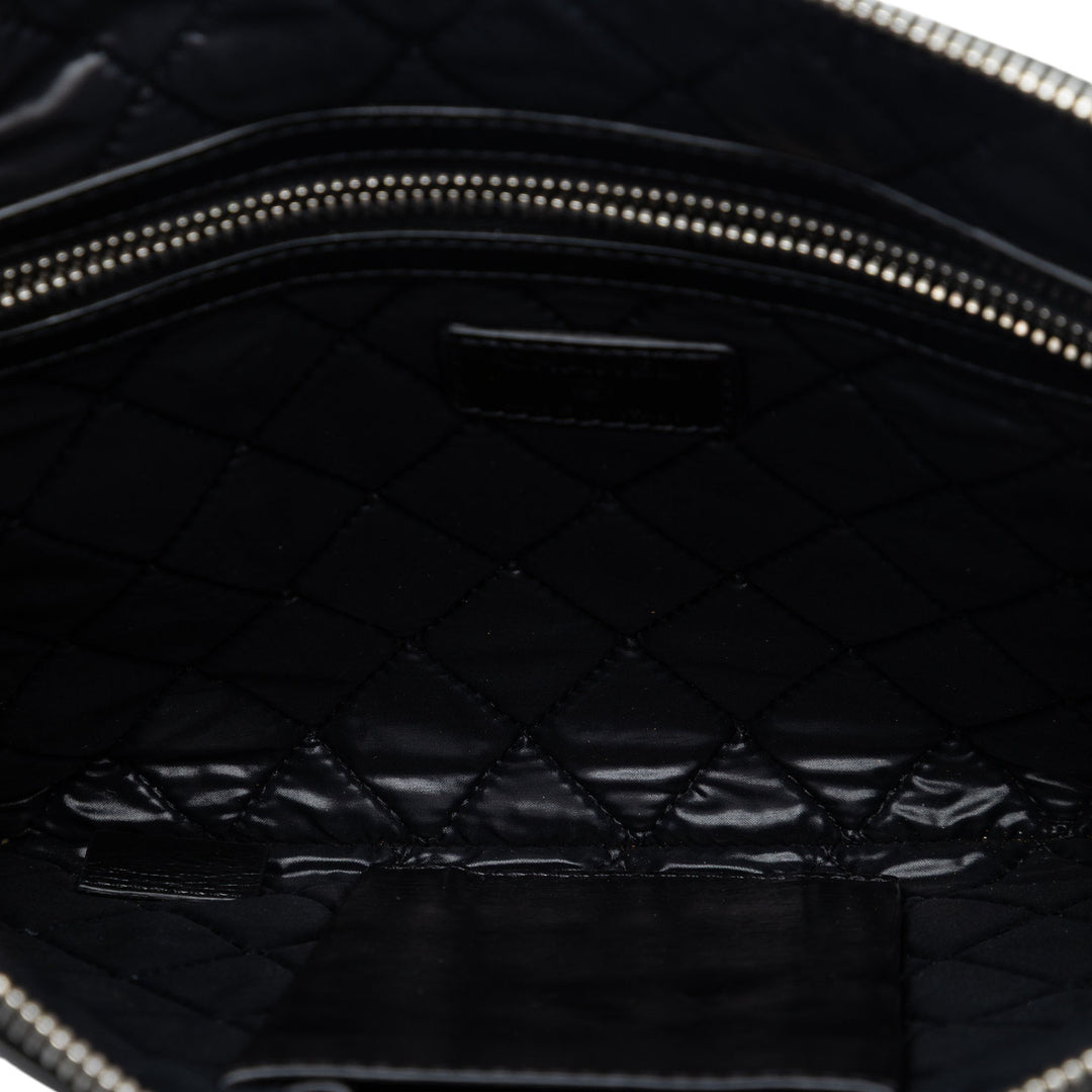 Chanel Distressed Je Ne Suis Pas En Solde Pochette Cuir de veau vieilli