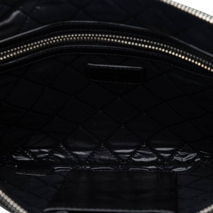 Chanel Distressed Je Ne Suis Pas En Solde Pochette Cuir de veau vieilli
