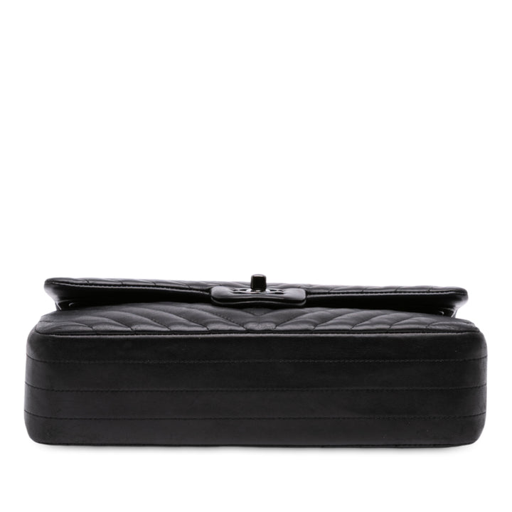 Chanel Medium Classic Chevron Cuir d’agneau Double rabat Noir – GABY PARIS Authentique
