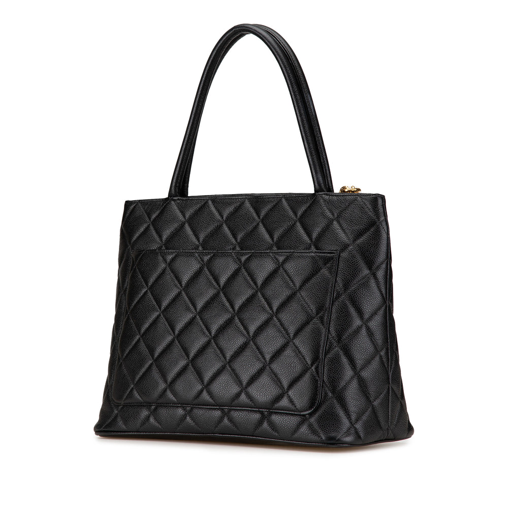 Caviar Medallion Tote Black - Gaby Paris