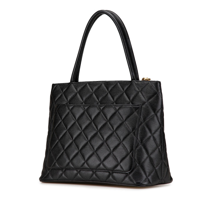 Caviar Medallion Tote Black - Gaby Paris
