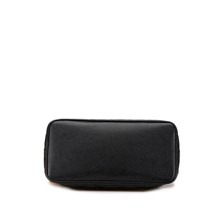 Caviar Medallion Tote Black - Gaby Paris