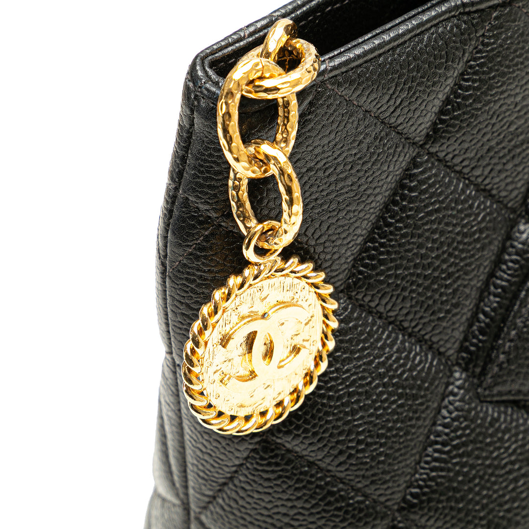 Caviar Medallion Tote Black - Gaby Paris