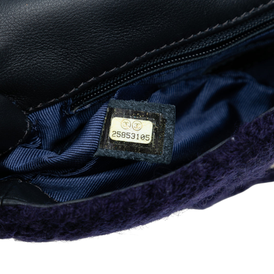 Chanel Small Paris Hamburg Cable Knit Flap Bleu