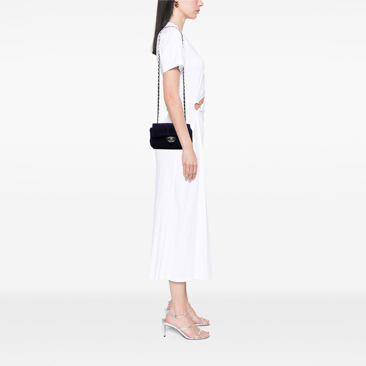 Chanel Small Paris Hamburg Cable Knit Flap Bleu