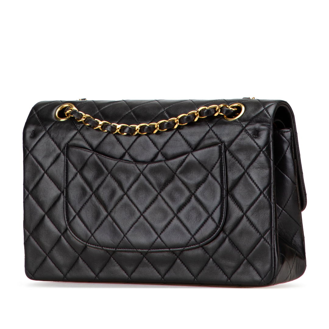 Chanel Medium Classic Cuir d’agneau Double rabat Noir