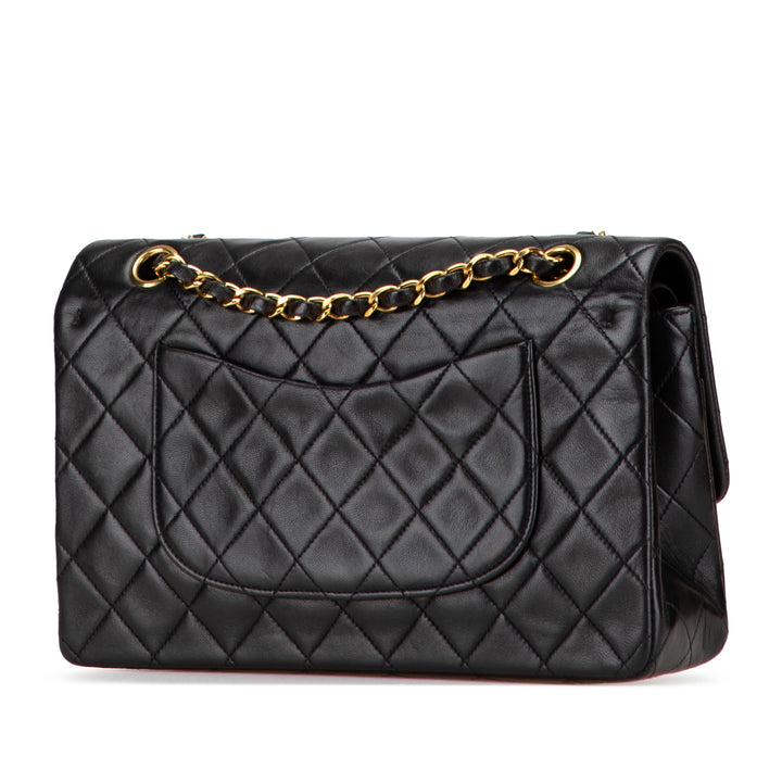 Chanel Medium Classic Cuir d’agneau Double rabat Noir