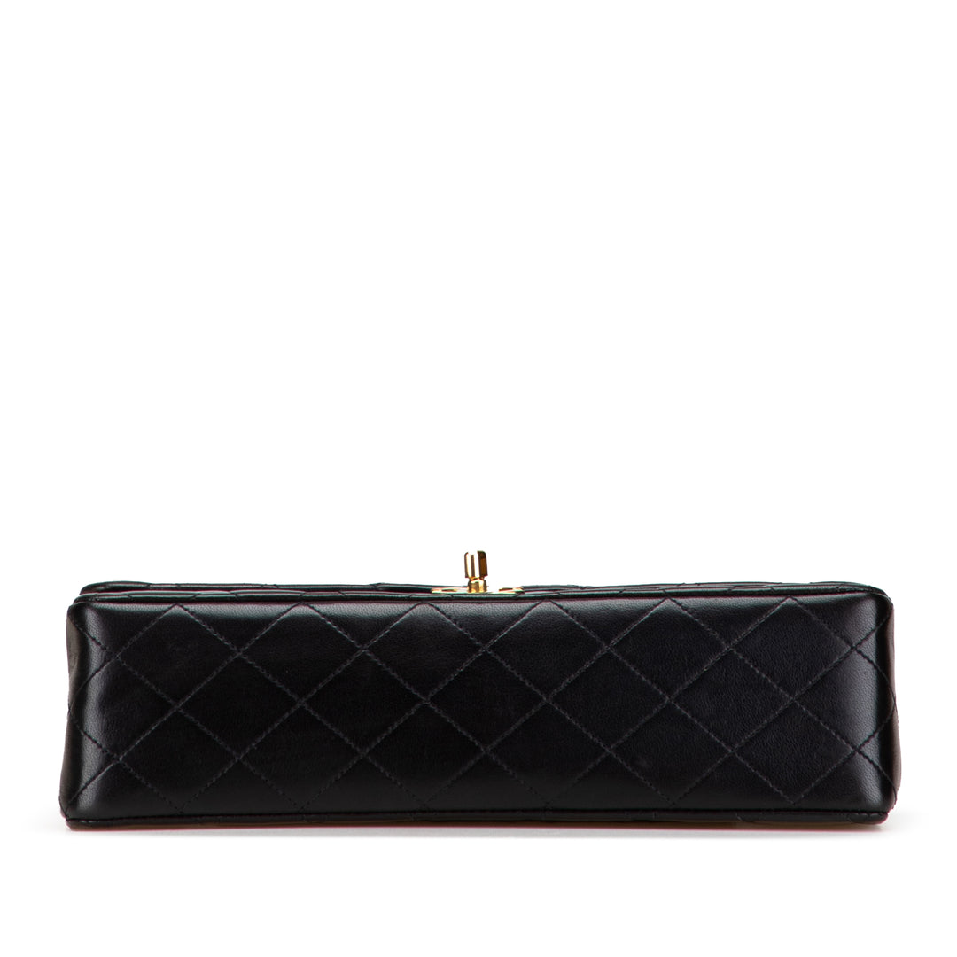 Chanel Medium Classic Cuir d’agneau Double rabat Noir
