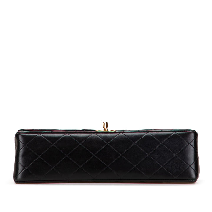 Chanel Medium Classic Cuir d’agneau Double rabat Noir