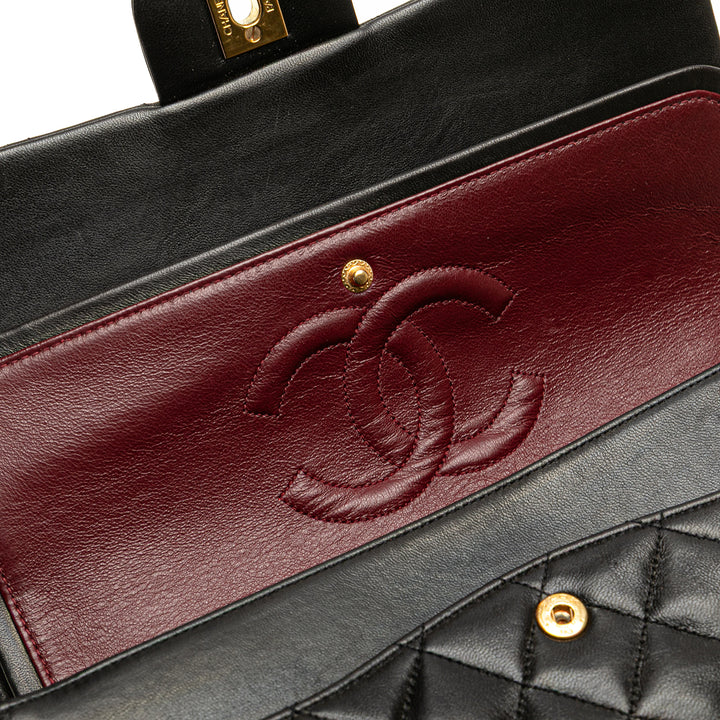 Chanel Medium Classic Cuir d’agneau Double rabat Noir
