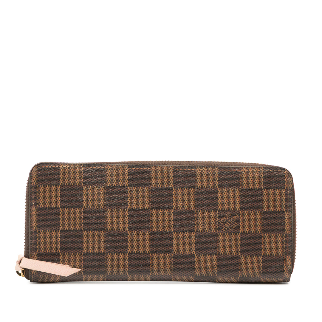 Louis Vuitton Damier Ebene Clemence Zippy Wallet Marron – GABY PARIS Authentique