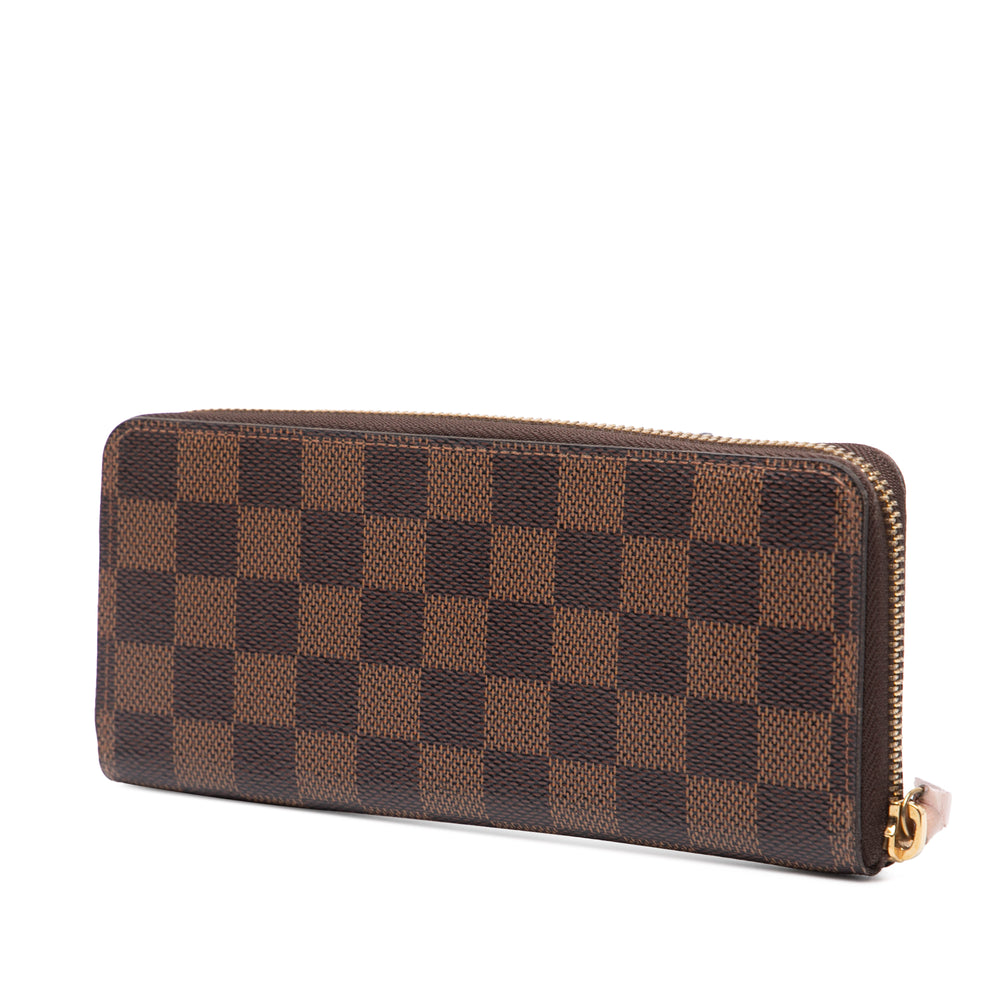 Louis Vuitton Damier Ebene Clemence Zippy Wallet Marron – GABY PARIS Authentique