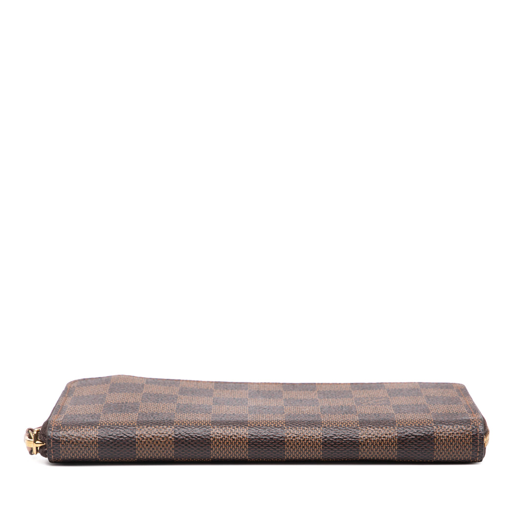 Louis Vuitton Damier Ebene Clemence Zippy Wallet Marron – GABY PARIS Authentique