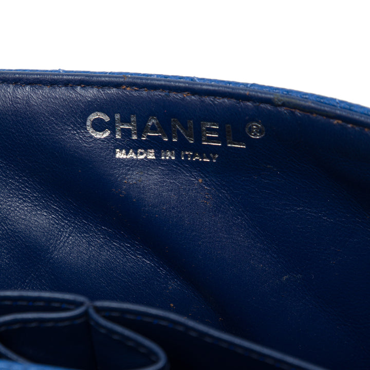 Chanel Classic East West Rabat simple Cuir caviar Bleu – vue 5 – GABY PARIS