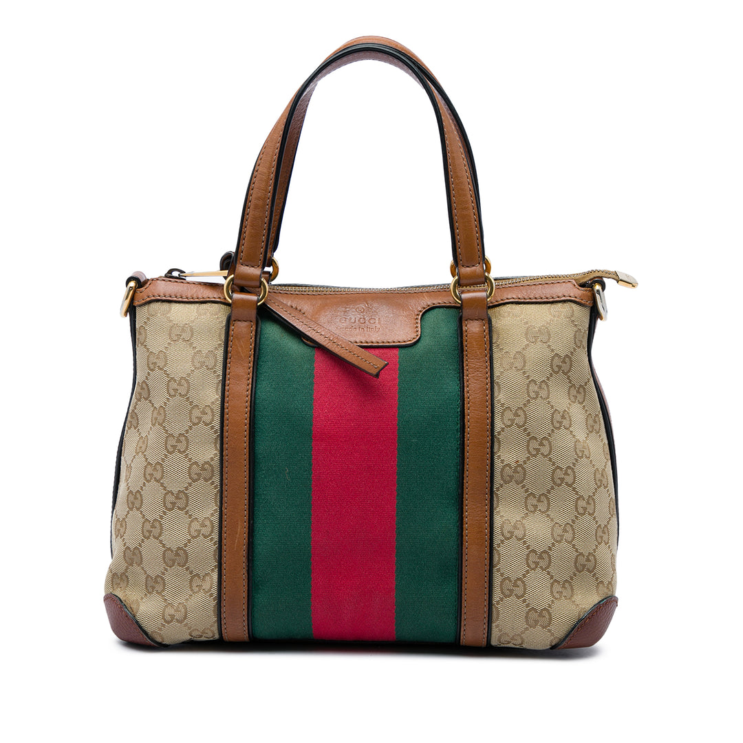 Gucci Sac à main GG Web Rania à Beige – vue principale – GABY PARIS
