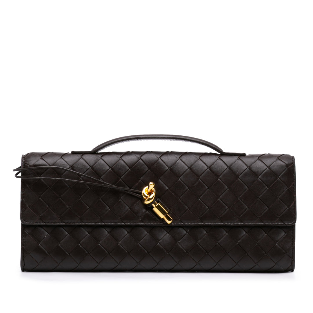 Intrecciato Andiamo Pochette Cuir d'agneau Marron