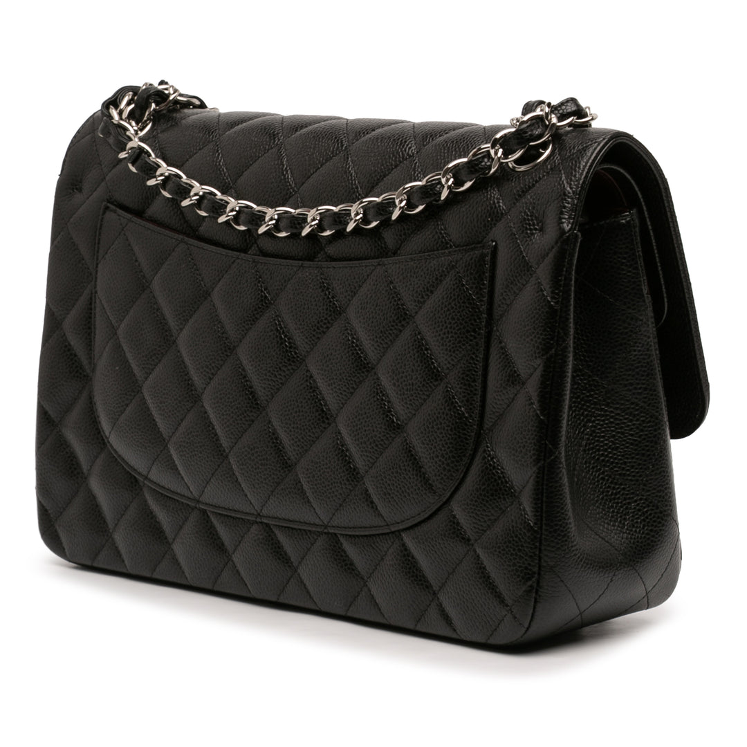 Chanel Classic Double rabat Jumbo Cuir caviar