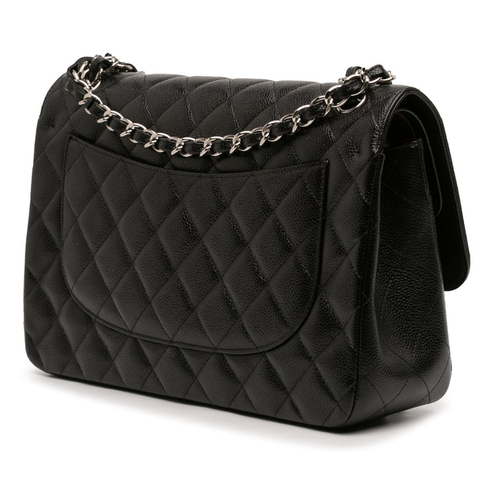 Chanel Classic Double rabat Jumbo Cuir caviar