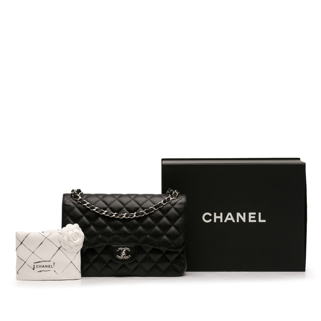 Chanel Classic Double rabat Jumbo Cuir caviar