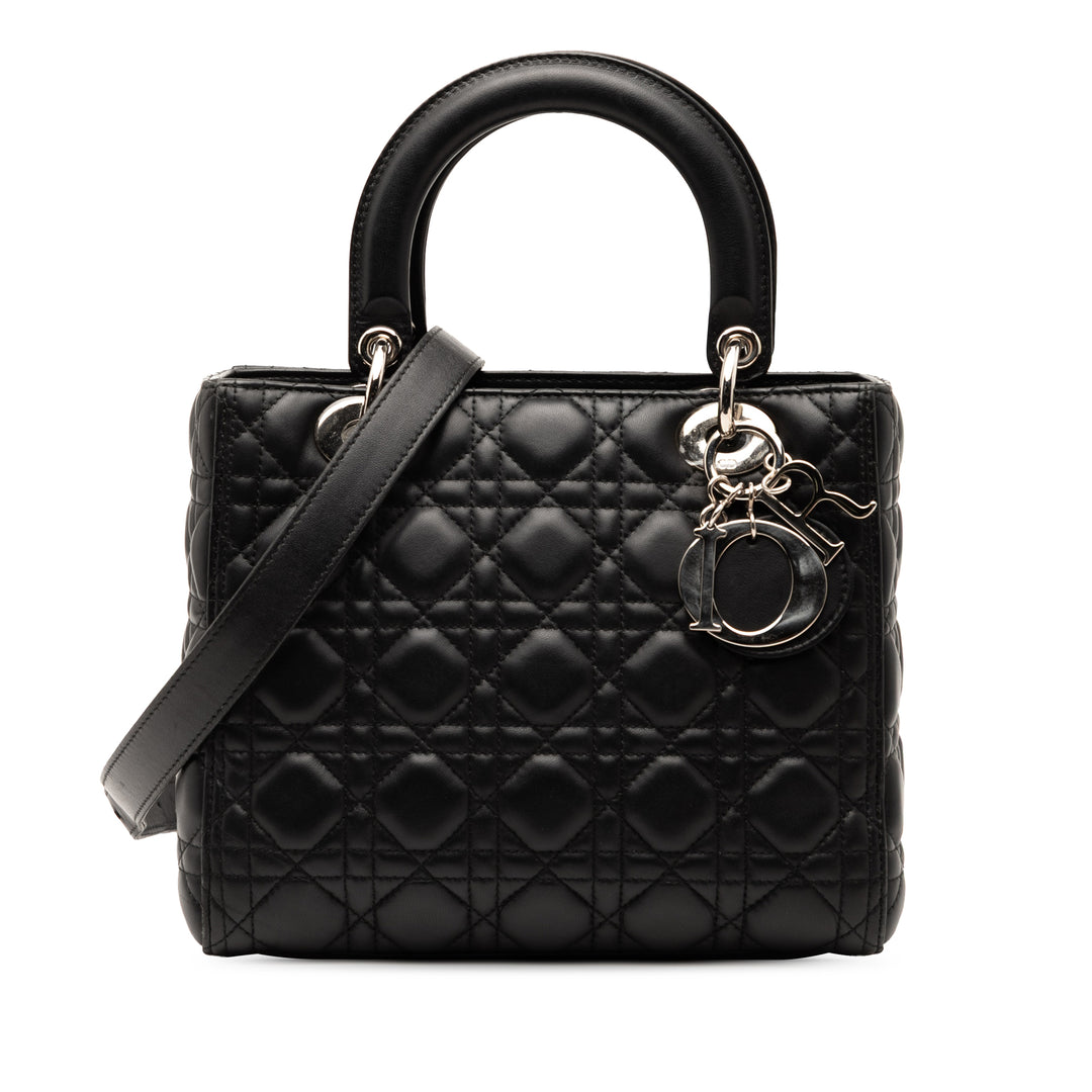 Dior Medium Cuir d’agneau Cannage Lady Dior Noir – GABY PARIS Authentique