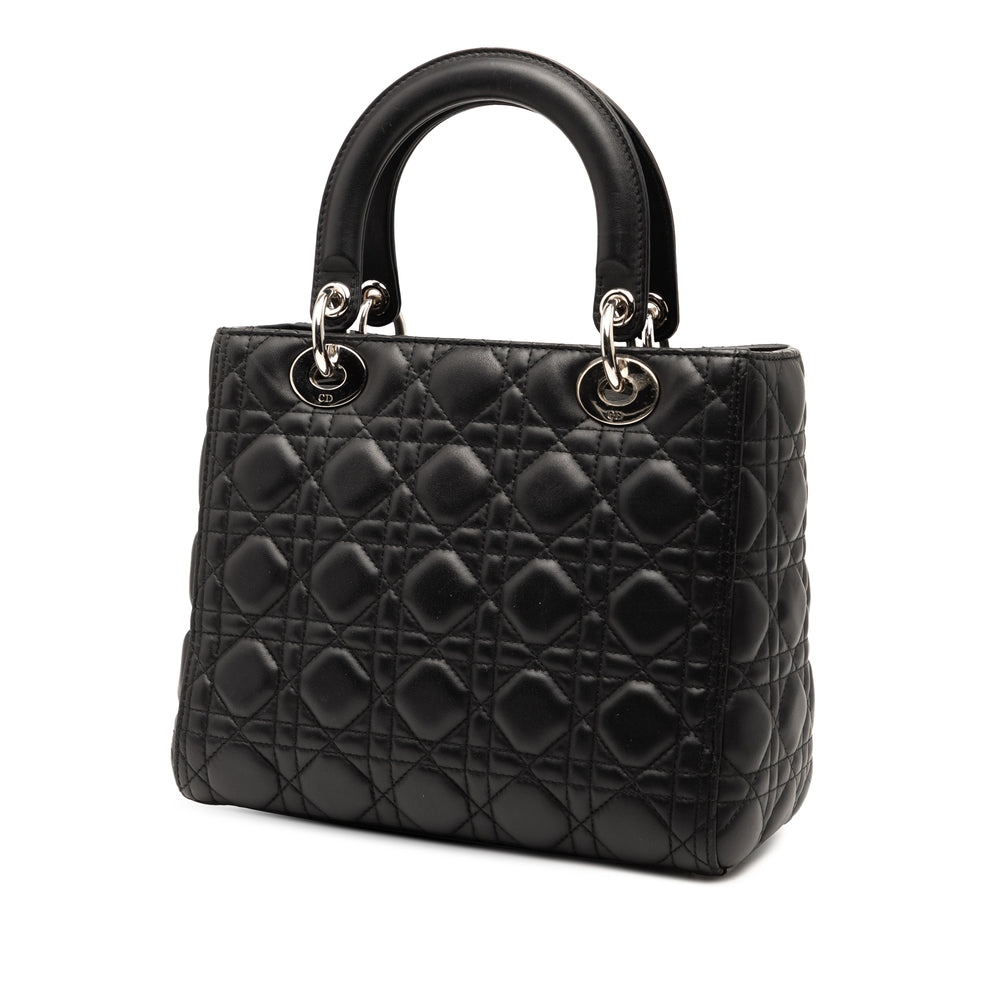 Dior Medium Cuir d’agneau Cannage Lady Dior Noir – GABY PARIS Authentique