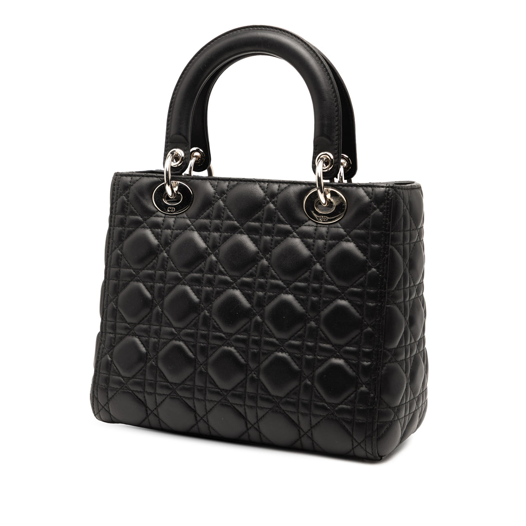 Dior Medium Cuir d’agneau Cannage Lady Dior Noir – GABY PARIS Authentique