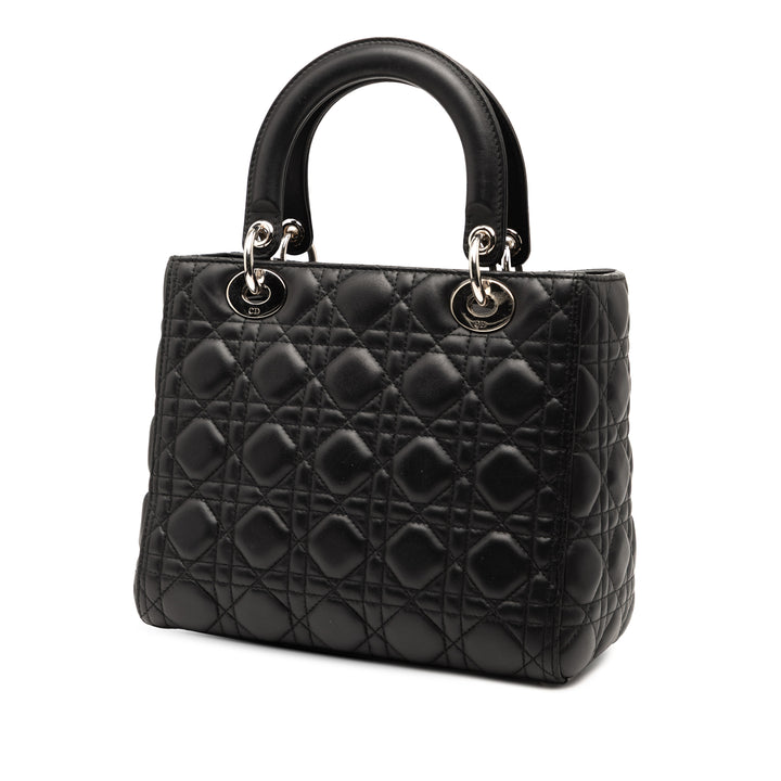 Dior Medium Cuir d’agneau Cannage Lady Dior Noir – GABY PARIS Authentique