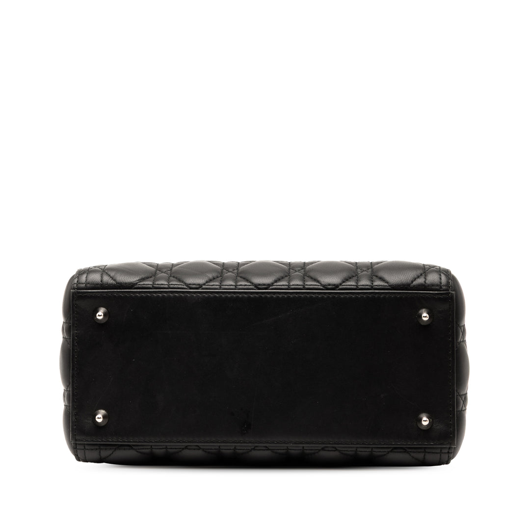 Dior Medium Cuir d’agneau Cannage Lady Dior Noir – GABY PARIS Authentique